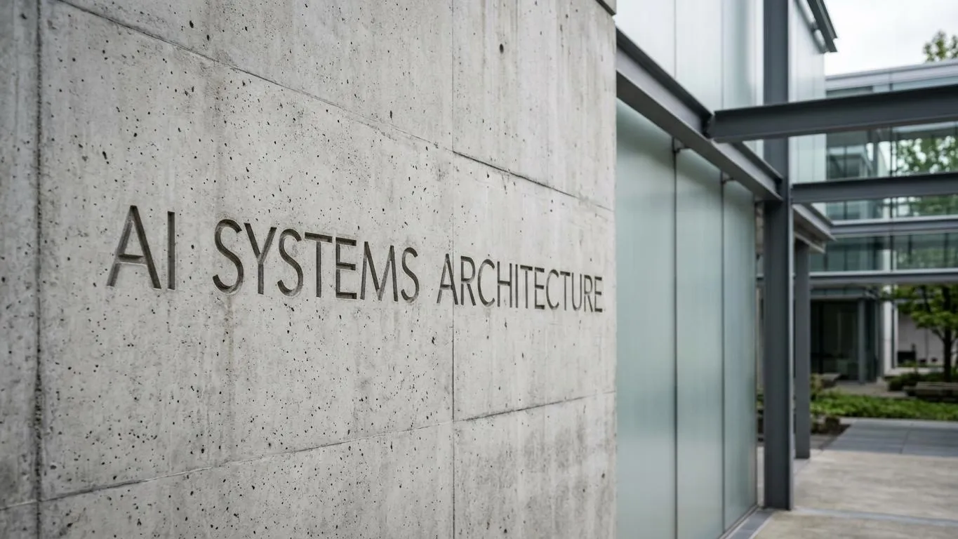 Abstraktes Titelbild zu AI Systems Architecture