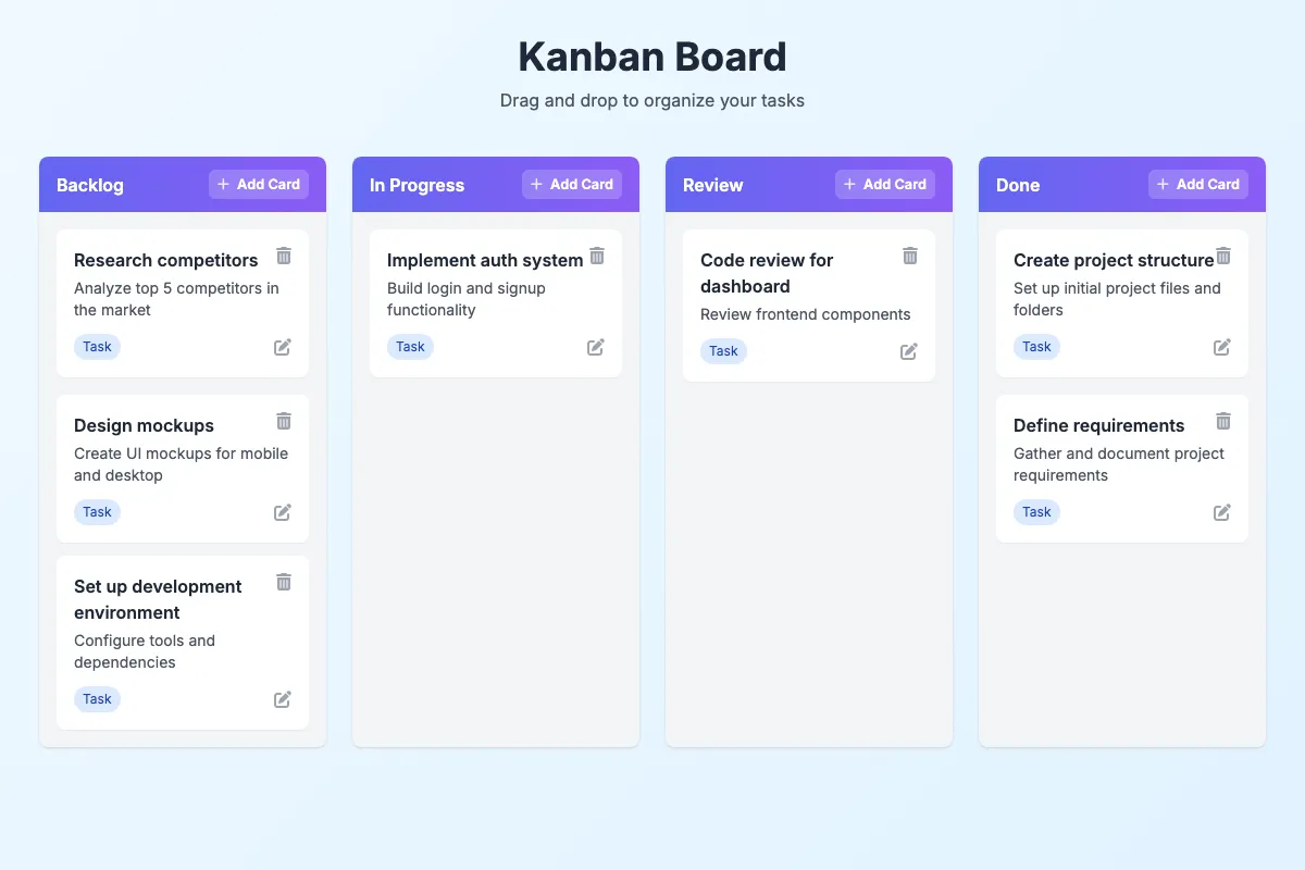 Qwen3-Coder-30B Kanban Board