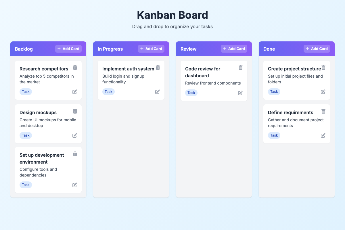 Qwen3-Coder-30B Kanban Board